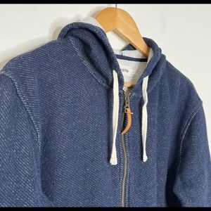 Taylor Stitch Blue Full Zip Hoodie Sweatshirt Men’s Size 42